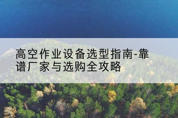 雷州升降车厂家-高空作业设备选型指南-靠谱厂家与选购全攻略