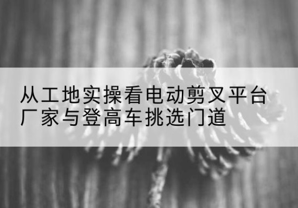 雷州电动剪叉升降平台厂家-从工地实操看电动剪叉平台厂家与登高车挑选门道